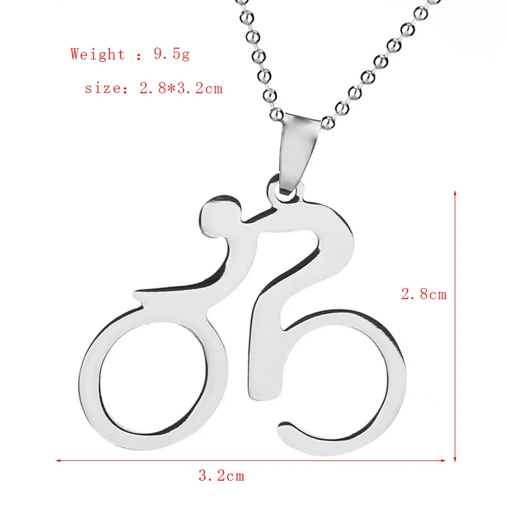 Fashion Trendy Jewelry Bike Pendant Stainless Steel Necklaces Cycling Necklace Simple and exquisite summer accessories | Украшения и