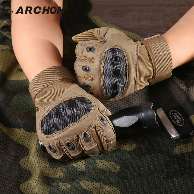 

S.ARCHON Tactical Full Finger Gloves Men Anti-skid Protect Airsoft Military Army Glove Male Paintball SWAT Soldier US Gloves
