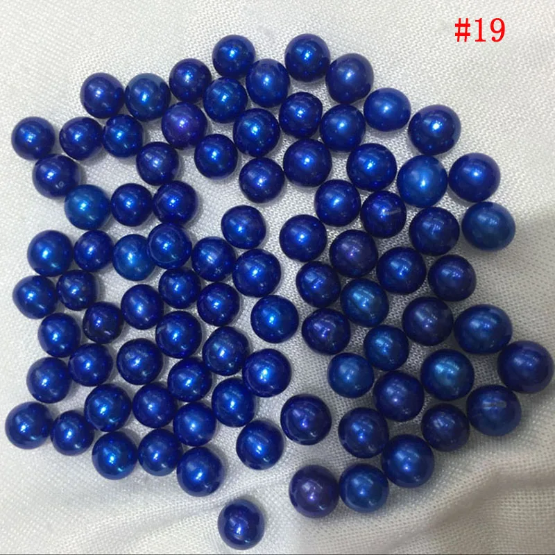 20 Pcs 7-8mm Dark Blue Natural Love Wish Pearl Party Gift Oyster Round Loose Colored Pearls