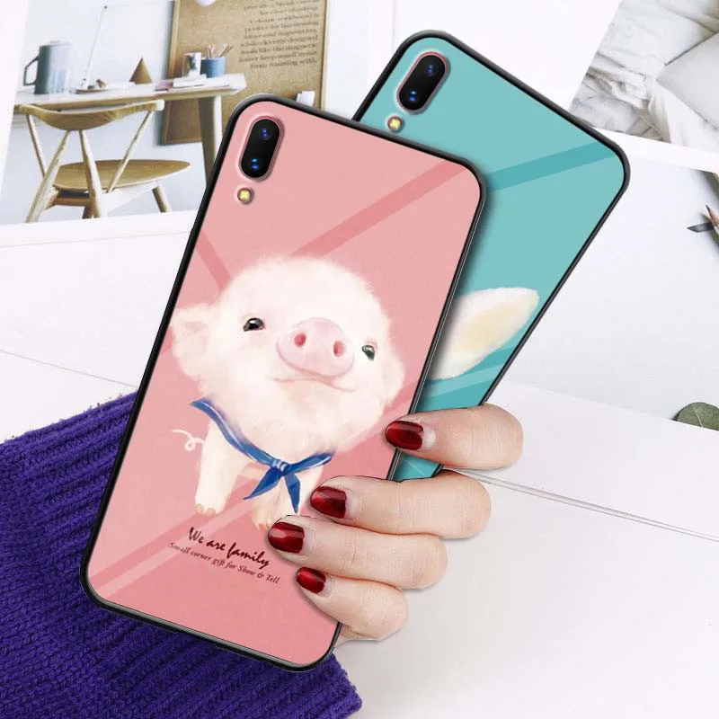 Милый чехол из закаленного стекла с мультяшным принтом для Xiaomi Redmi 5 5Plus 5A 6 6A 6Pro S2
