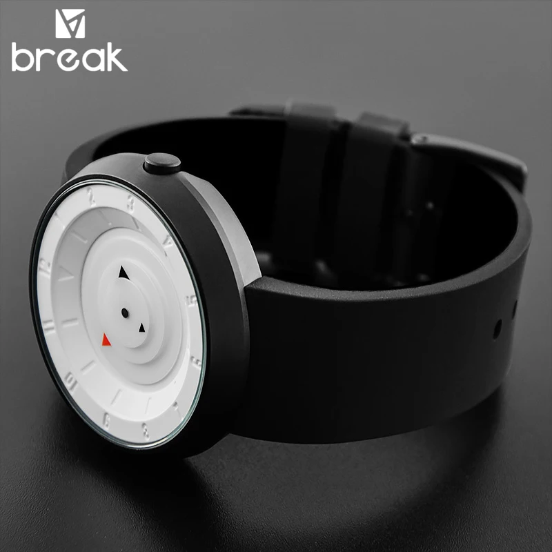 Брейк круглый дизайнерские часы Для мужчин женщин Повседневное модные унисекс