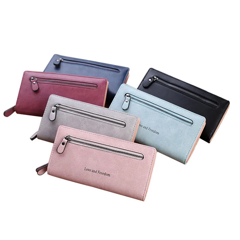 Женский кошелек клатч на молнии модная женская сумка двойного сложения