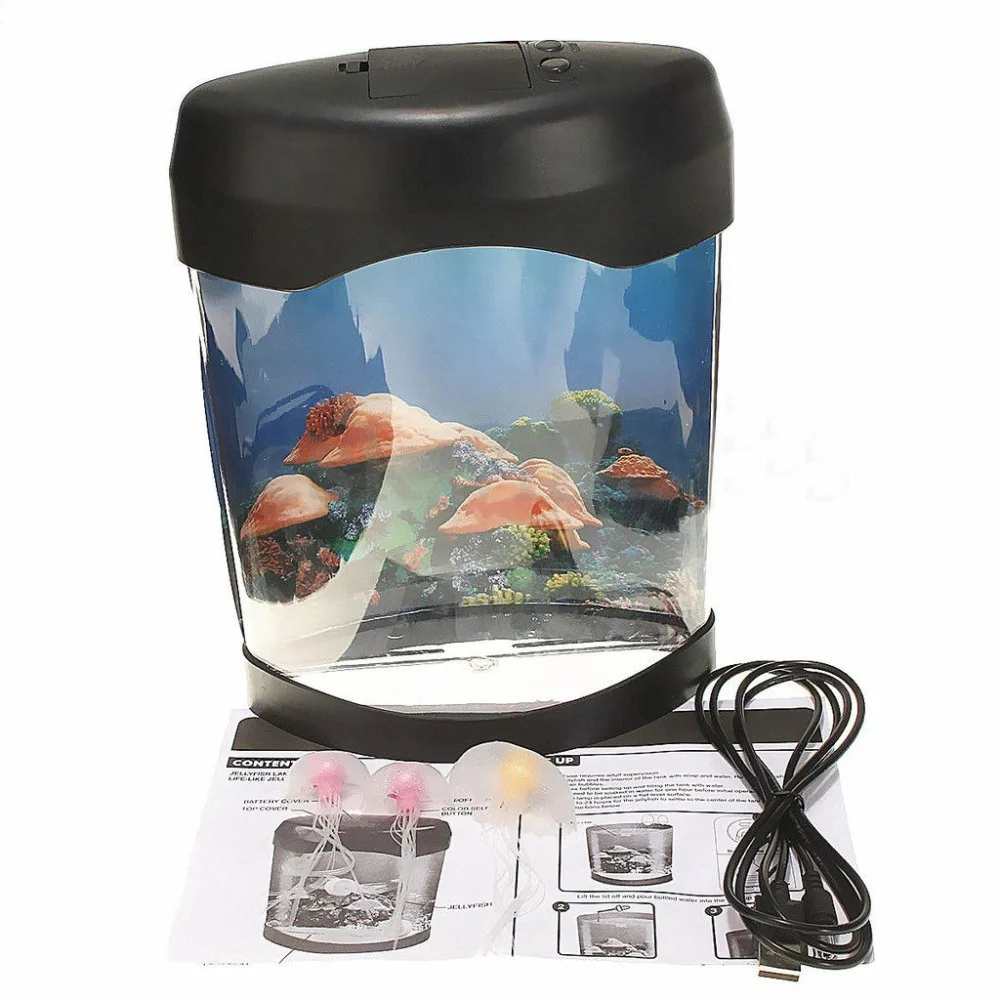 

LED Multicolor Night Light Lamps Jellyfish Tank Sea World Swimming Mood Lamps Aquarium Night Lights Room Decor Lights
