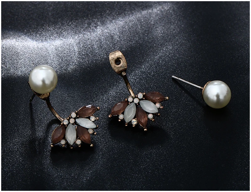 Женские винтажные серьги Shineland Популярные Двойные из сплава с цветком и