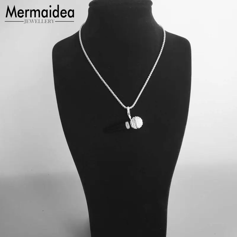 Подвеска с микрофоном из серебра 2020 пробы модные ювелирные изделия стильная