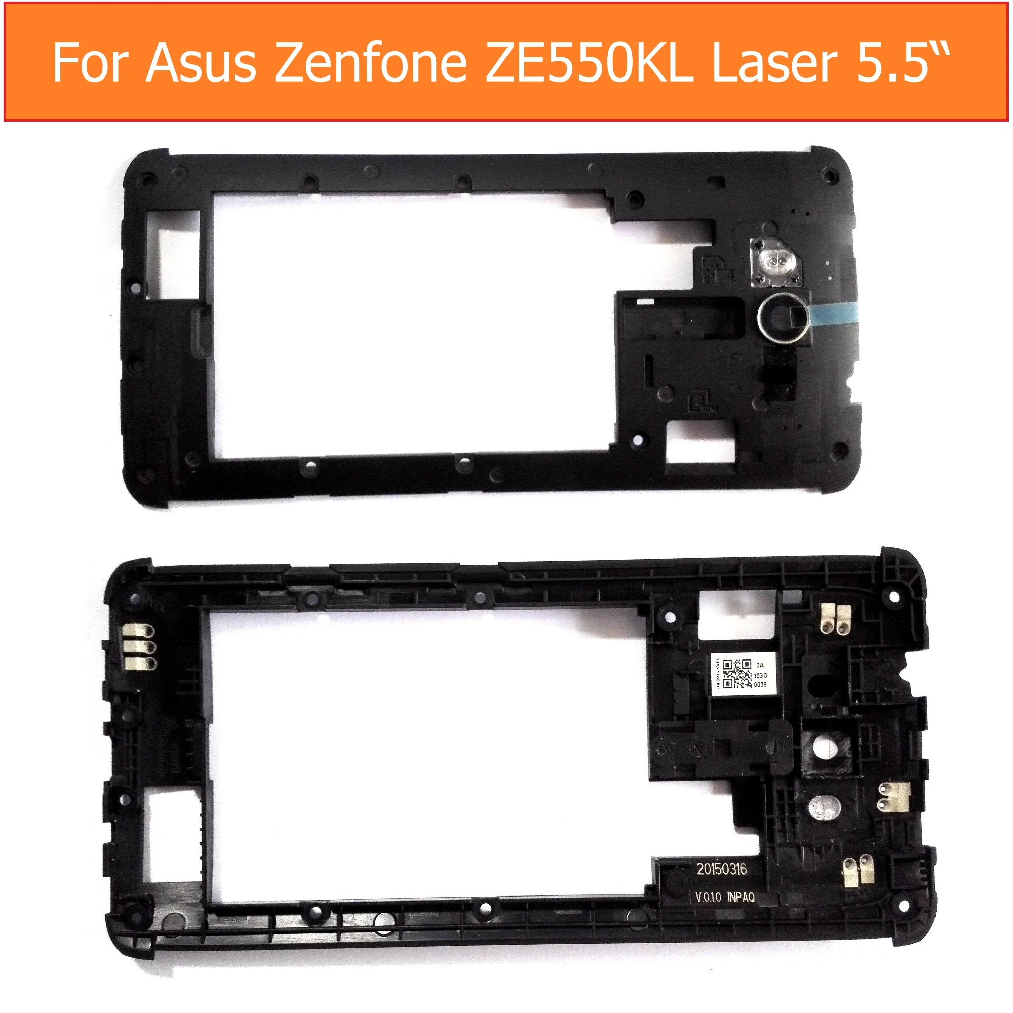 Розница 100% оригинальный задний средний корпус для Asus zenfone 2 Laser 5 дюйма ZE550kL ZE551kL Z00LD