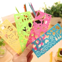 4pcsset creative children drawing ruler fun plastic drawing template stamp spirograph toy stencil ruler diy toy hot