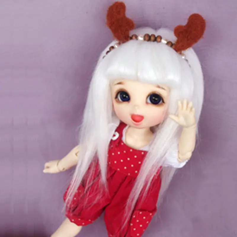 [Wamami] белый длинный шерстяной парик/волосы для 1/8 Pukifee Ae лати BJD Dollfie 14 см