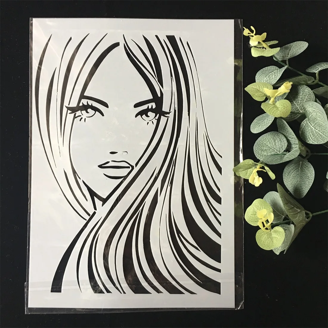 Новинка длинные трафареты A4 с изображением девушки для самостоятельной сборки