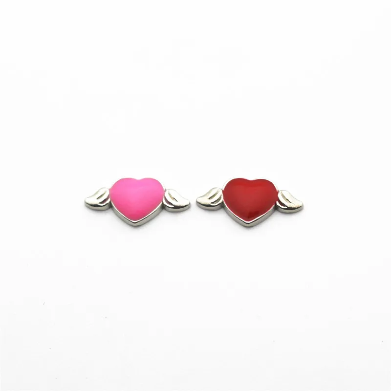 Hot selling 20pcs/lot wing heart floating charms jewelry for living glass memory lockets Accessories | Украшения и аксессуары