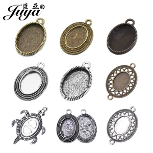Овальный кабошон 10 шт.лот, 13x18 мм, внутренний размер, базовая оправа, пустая подставка, подходит для 13x18 мм, стекло для подвески, ожерелья, сделай сам, Ювелирная фурнитура