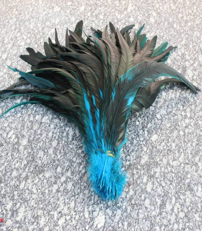 

Manufacturers selling 100 PCS beautifu Lake blue rooster tail feathers 12-14 inches /30-35 cm