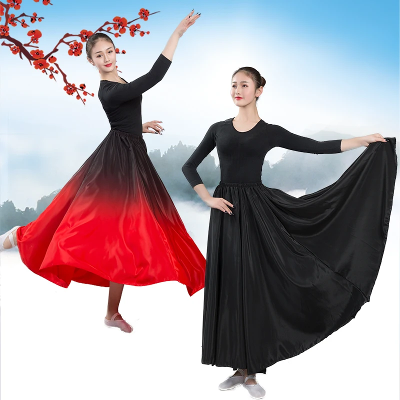 

Big Hem (180 360 540 720 )Long Silk Skirts faldas mujer korean Women summer spring beach silk long largas skirt 80cm 90cm