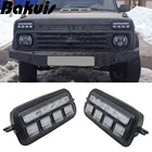 Для Lada Niva 4X4 1995 1996 светодиодный DRL свет с белым бегом Янтарный сигнал поворота функция аксессуары Тюнинг автомобиля для нивы