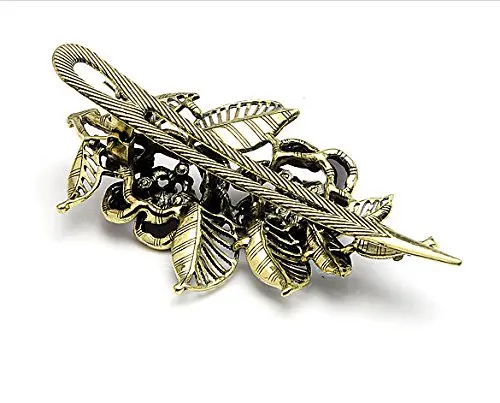 Винтажные Ювелирные изделия Кристалл бронзовая Роза горный хрусталь заколки для