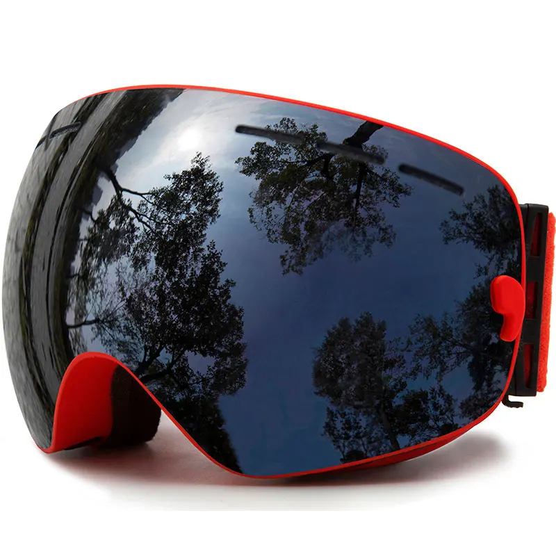 C12 Red Black Лыжные очки, JULI, бренд, двухслойные, UV400, защита от запотевания, лыжная маска, очки для катания на лыжах, мужчин, женщин, снежные спортивные очки для сноуборда - Цвет: C12 Red Black