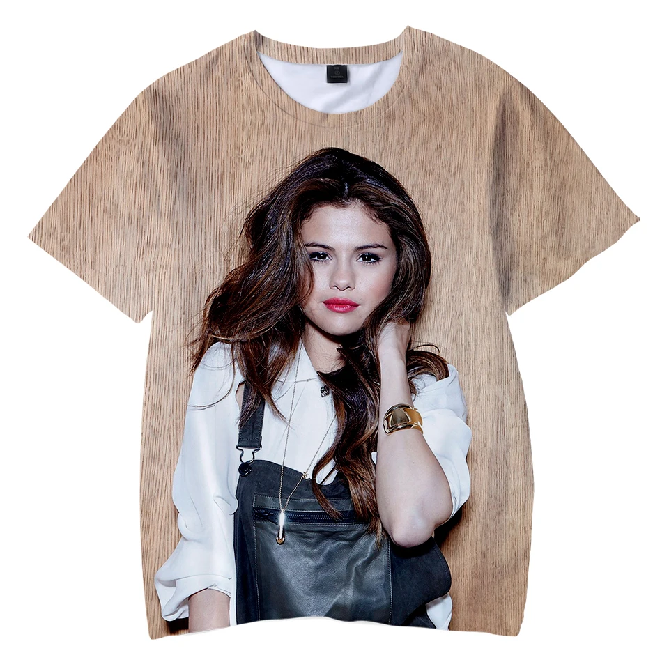 Selena Gomez/Детская футболка с 3D принтом Летняя Повседневная рубашка для мальчиков и