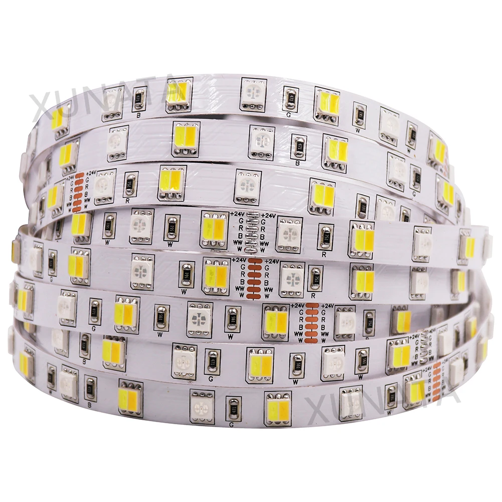 DC12V 24V RGB+ CCT Светодиодные ленты светильник SMD 5050 RGBW/RGBWW RGB гПа гибкий Светодиодные ленты e трос лента декоративный светильник s 5 м
