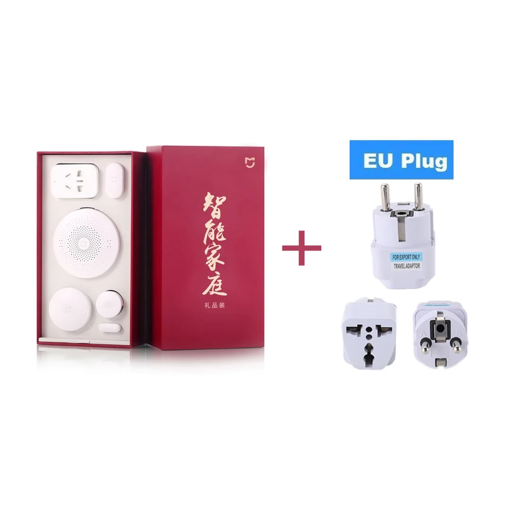 Xiaomi Mijia умный дом Комплект Подарочная коробка есть шлюз двери окна человеческого тела беспроводной переключатель Zigbee розетка 6 устройств костюм - Цвет: EU plug 2pcs