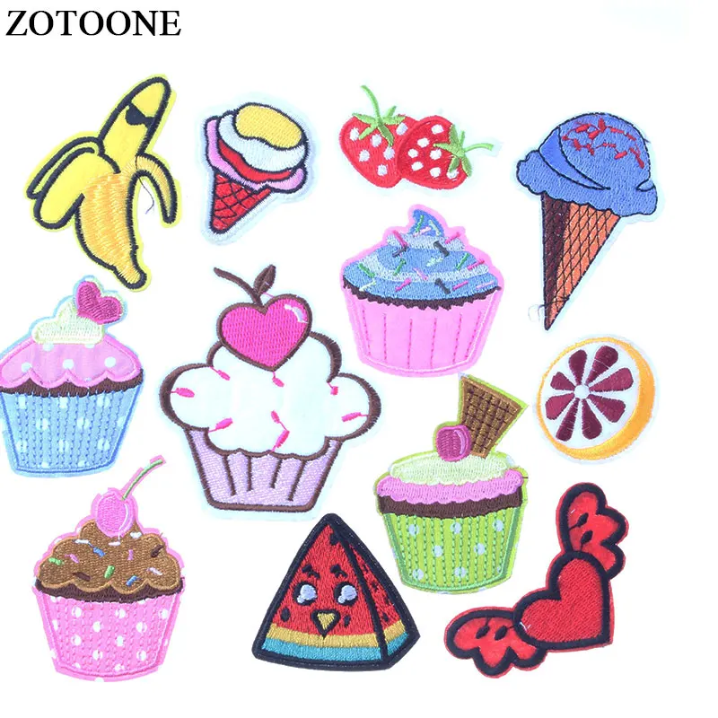 Недорогие аппликации ZOTOONE 1 шт. нашивки для одежды полоски продуктов наклейки с