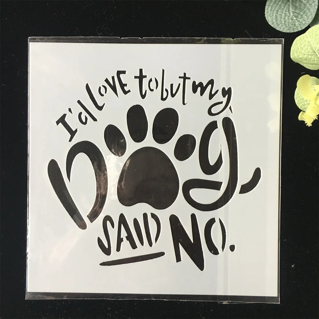 

New 15cm 5.9" Dog words DIY Layering Stencils Wall Painting Scrapbook Coloring Embossing Album Decorative Paper Card Template