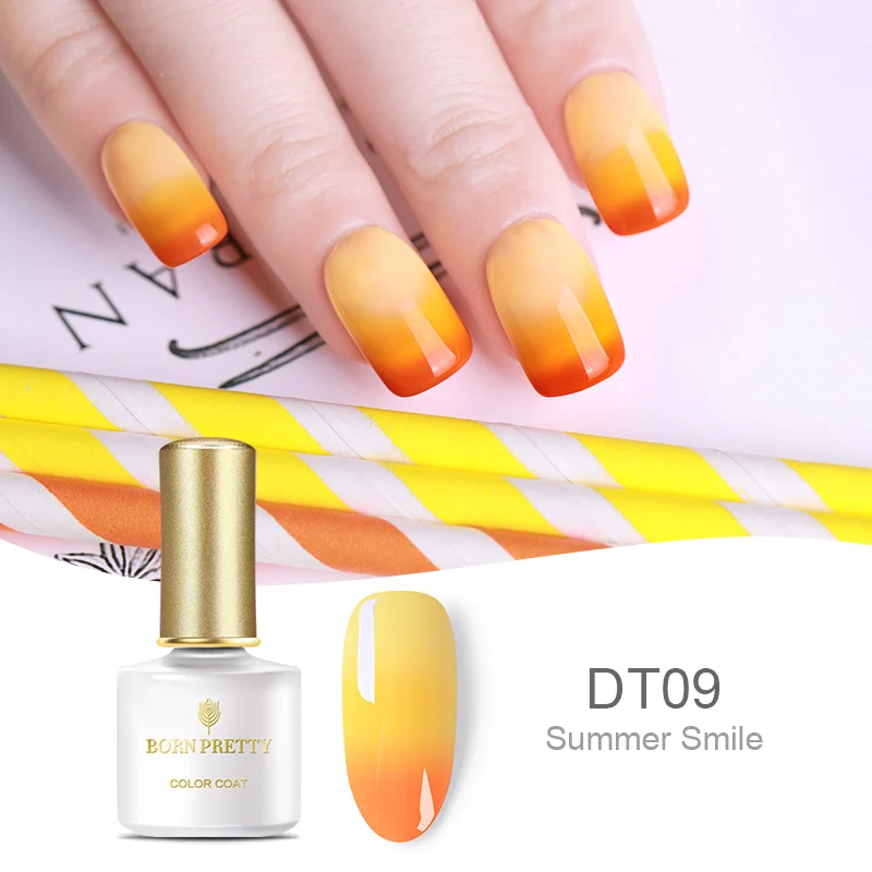 BPDT09 BORN PRETTY 3 цвета Температура Изменение Цвета Гель-лак Delux термальный лак для ногтей Гель-лак для УФ-лампы 6 мл замачиваемый УФ гель для ногтей набор - Цвет: BPDT09