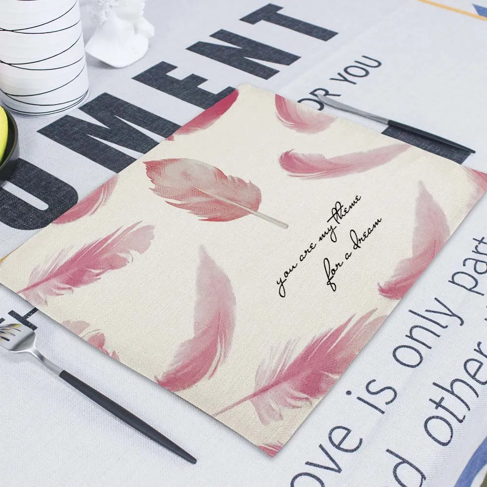 Flamingo Napkin 42X32Cm Linen Tea Towel Rectangle Decorative Paper Napkins Fabric Kitchen Napkins On The Table Mats For Weddings
