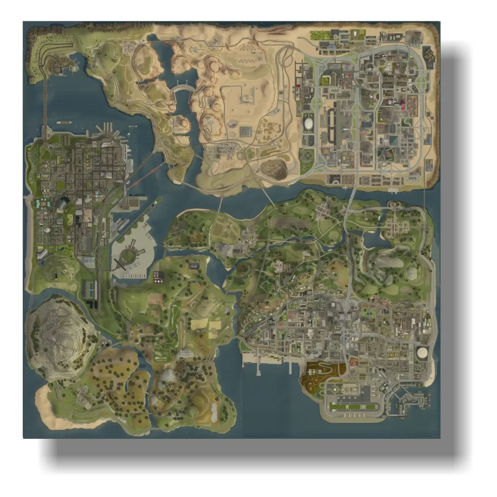Настенные постеры gta 5 HD с бесплатной доставкой топографическая карта Grand Theft Auto V