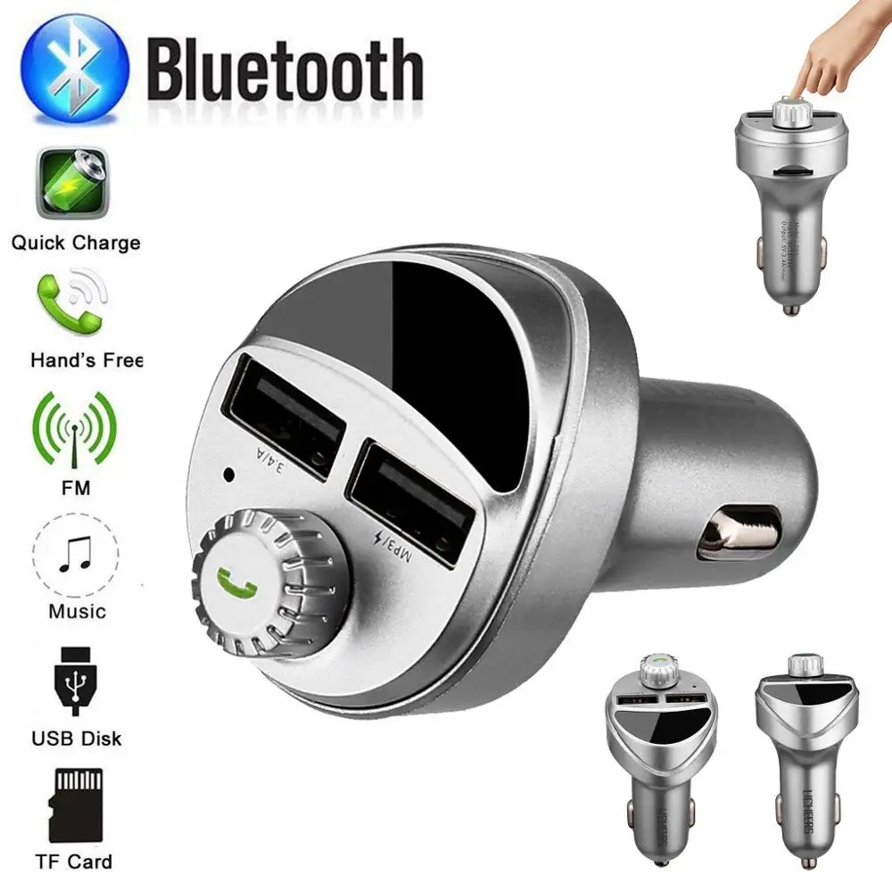 12 24 V двойной USB Bluetooth Handsfree Car Kit Зарядное устройство FM передатчик MP3 плеер
