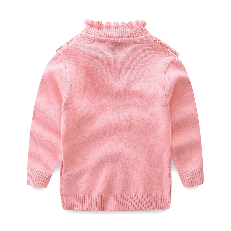 Осень-зима 2018 свитеры для девочек Rlyaeiz кружевная водолазка с оборками детская