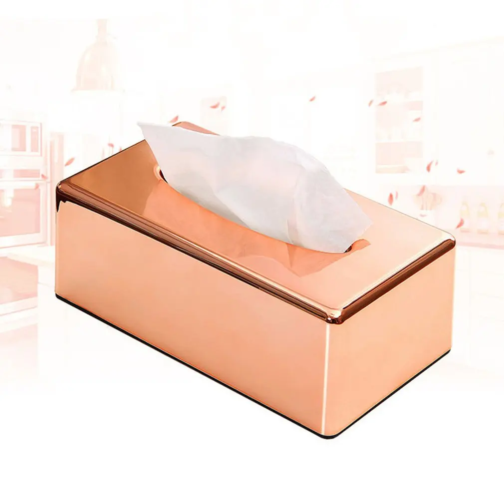 

Metal Gold Tissue Box Home Decor Paper Rack Elegant Table Decoration Royal Rose Container Towel napkin holder Tissue Holder ZJ82