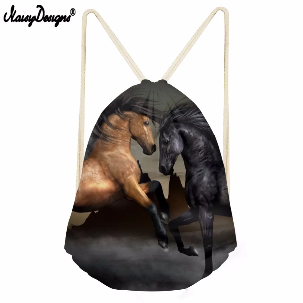 Noisydesigns путешествия для мужчин рюкзак конного наездника Печати Drawstring Bag Pink Flo YD