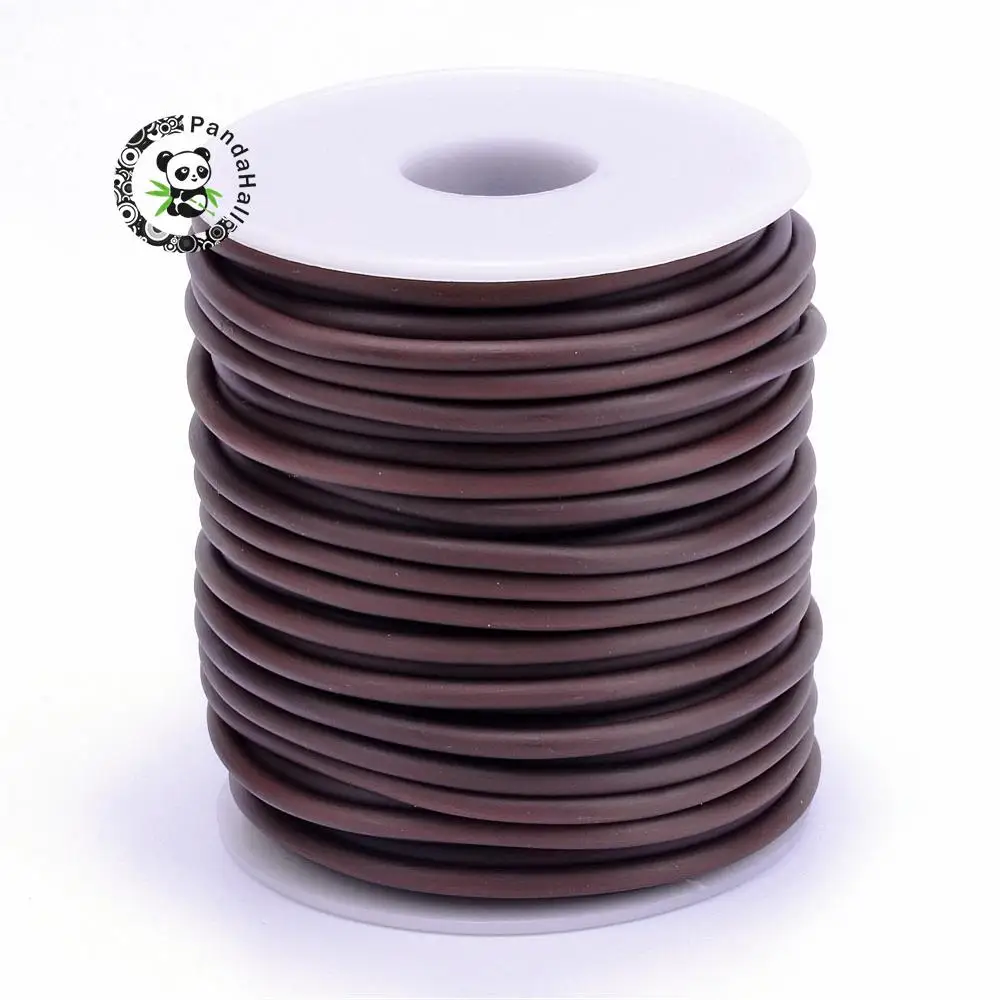 SaddleBrown PANDAHALL 2/3/4 мм полый резиновый шнур для бижутерии, материал для ювелирных изделий DIY трубы ПВХ трубчатый нить обернутой вокруг белый Пластик катушки - Цвет: SaddleBrown