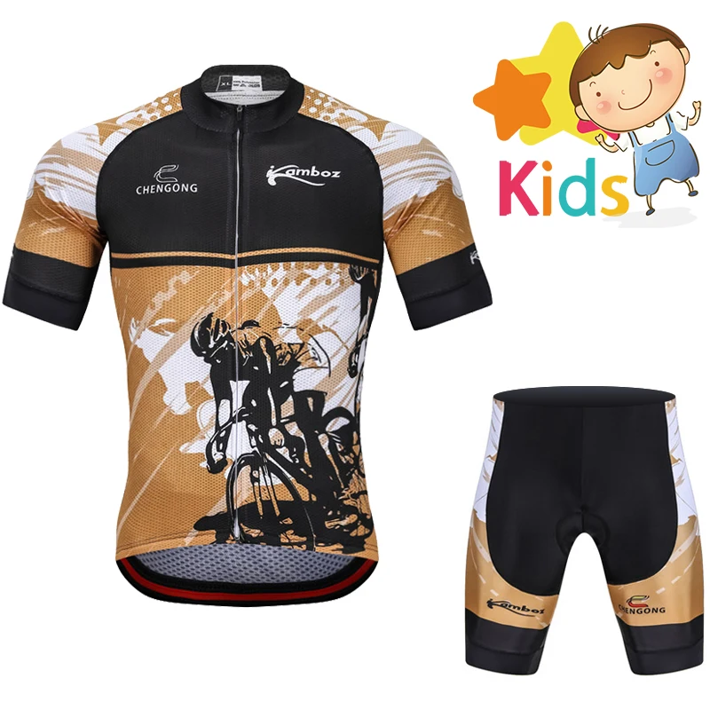 

2020 Summer Children's Cycling Jersey Set Gel Pad Breathable Kids Cycling Clothing Set Ropa Ciclismo Bicycle Short Jersey Suit