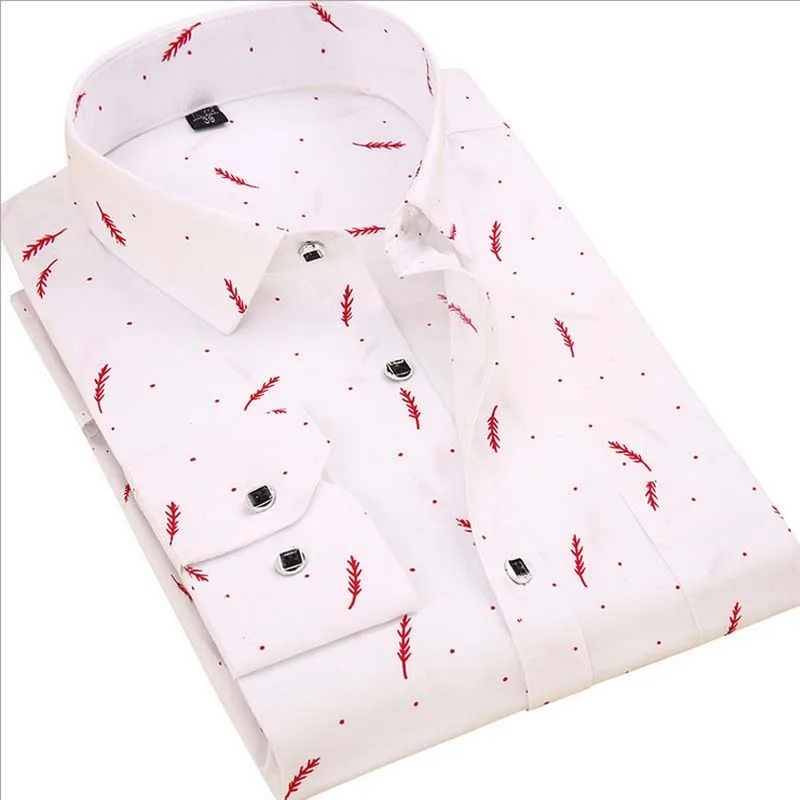 Высокое качество 2018 Повседневное одноцветное/рубашка в горошек Для мужчин с