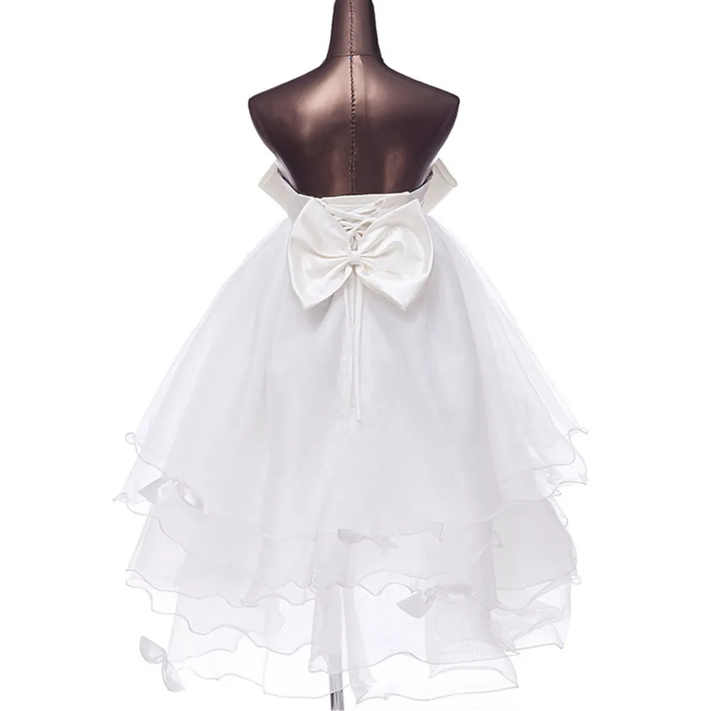 Женское свадебное платье с высокой талией бантом и низкой для беременных|high low