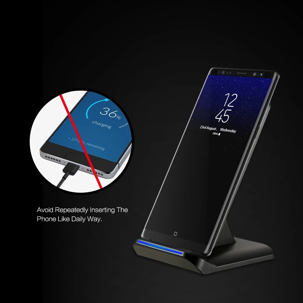 RAXFLY Qi Беспроводное зарядное устройство для Samsung Galaxy S9 Plus S8 S7 S6 Edge Note 5 8 быстрая док