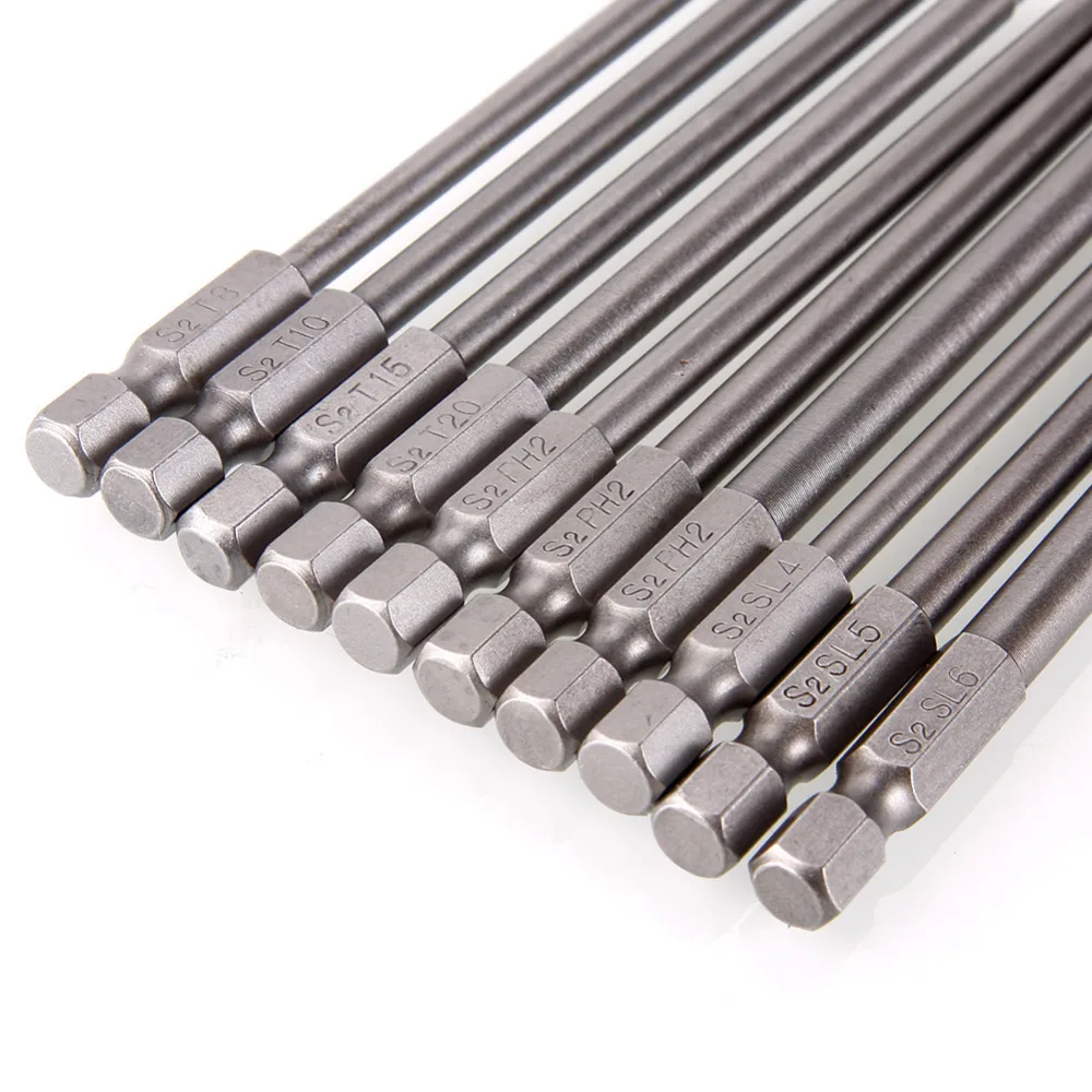 10 шт./компл. 100 мм 1/4 &quot6 35 шестигранный магнитный полый крест Torx плоская шлицевая