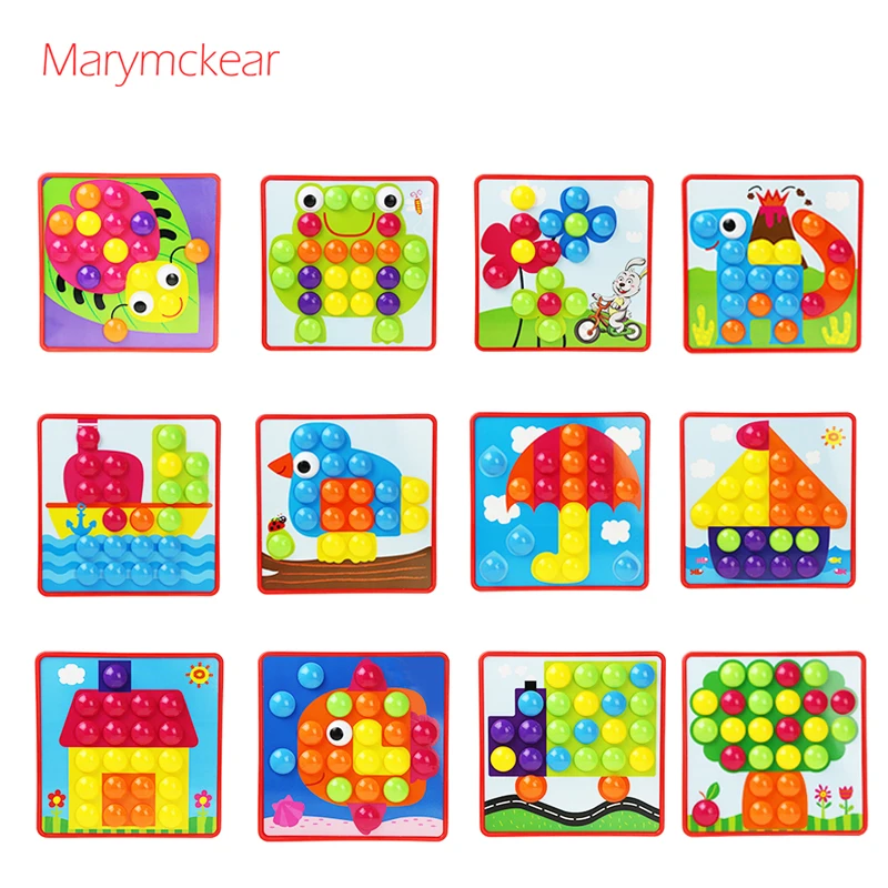 Детские 3D пазлы игрушки мультяшный узор сборка гвоздь самодельная игра