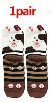 1pair 1/2/3pairs Cute Animal Socks for Women Men 3D Ears Dog Socks with Print Art Socks Winter Autumn Kawaii Socks Warm Sokken Meias - Цвет: 1pair
