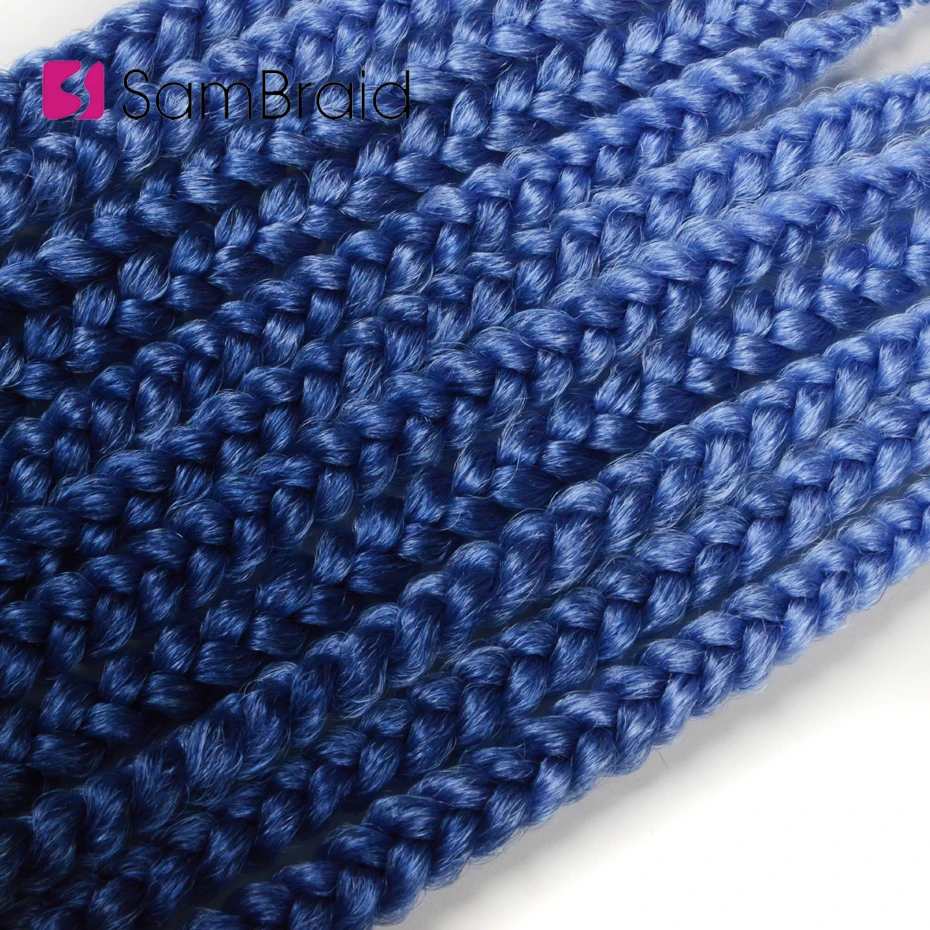 Sambraid Новый Ombre коробка косами вязаный крючком волос косы 12strands/пакет
