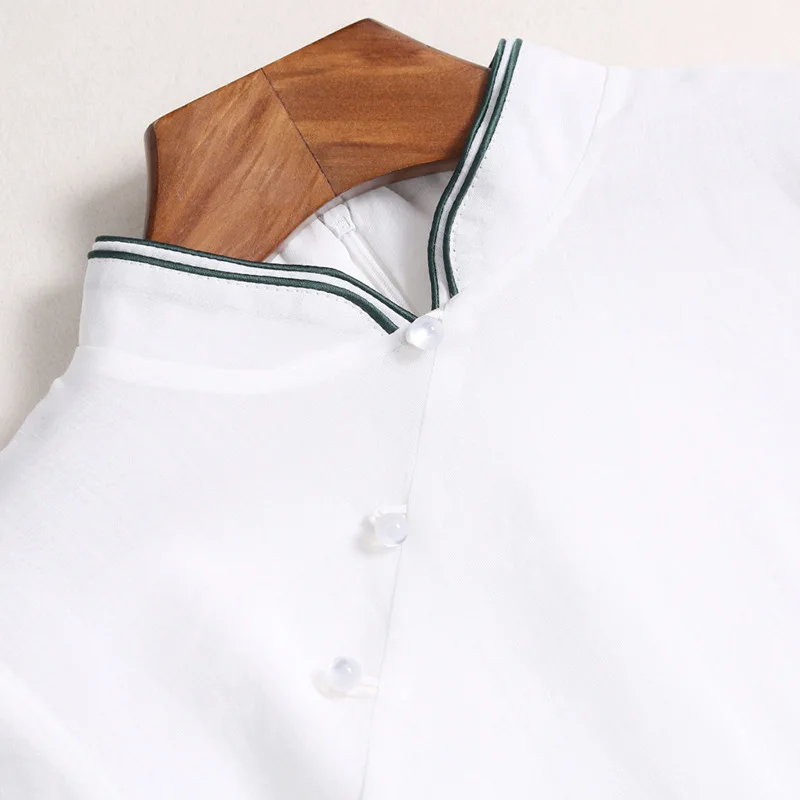 2018 Летние Вышитые сплошной Цвет Cheongsam женское платье Высокое качество