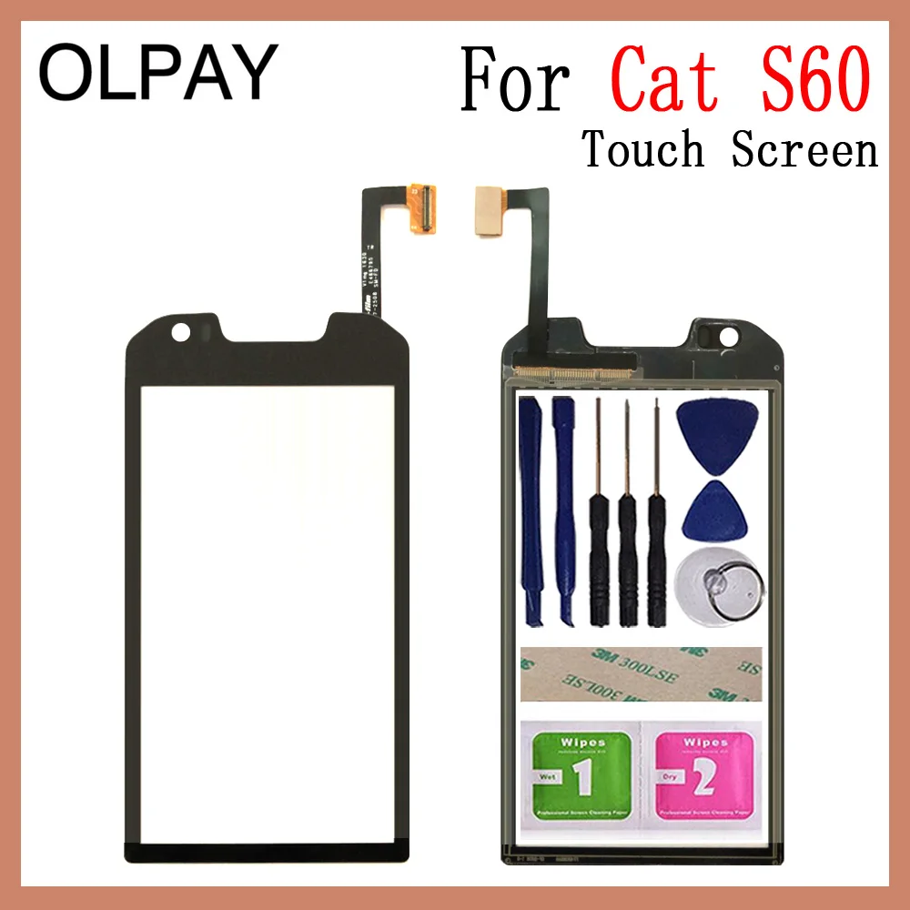 OLPAY 4,7 ''сенсорный экран дигитайзер переднее стекло замена панели высокого экрана для Cat S60 Замена клейкого датчика объектива