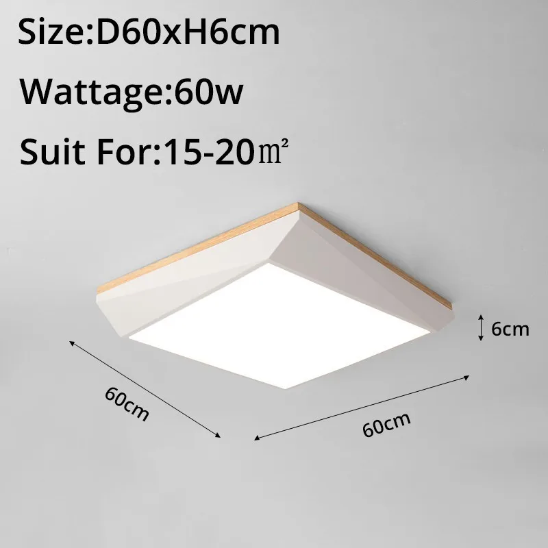 white 60x6cm 60W Современные светодиодные потолочные лампы для гостиной спальни 95-265 в Внутреннее освещение потолочный светильник с дистанционным управлением - Цвет корпуса: white 60x6cm 60W