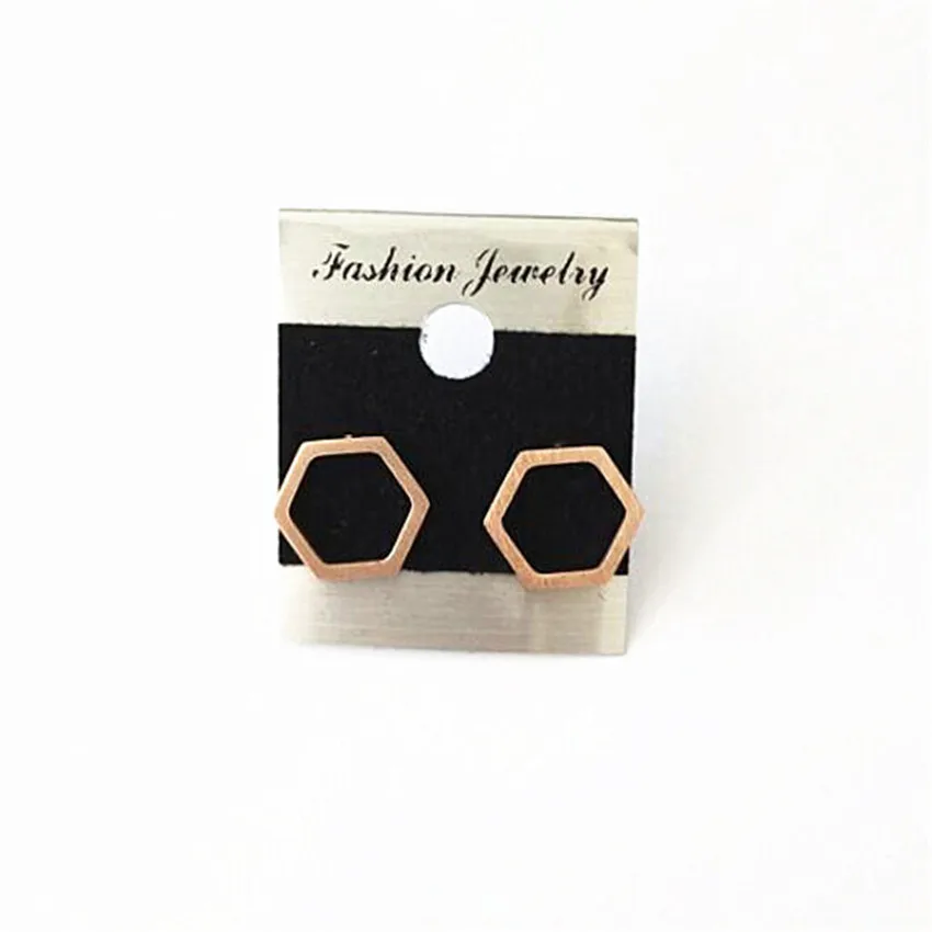 Великолепная сказка геометрический полые шестигранные Post Серьги
