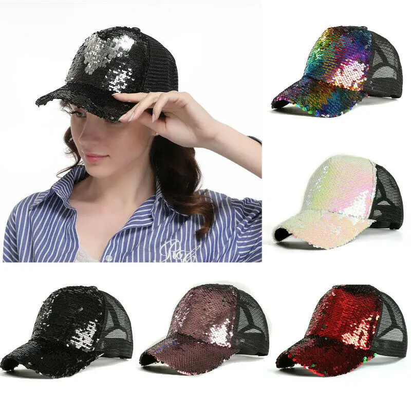Летняя бейсболка Повседневная дышащая Кепка унисекс с блестками | Аксессуары для