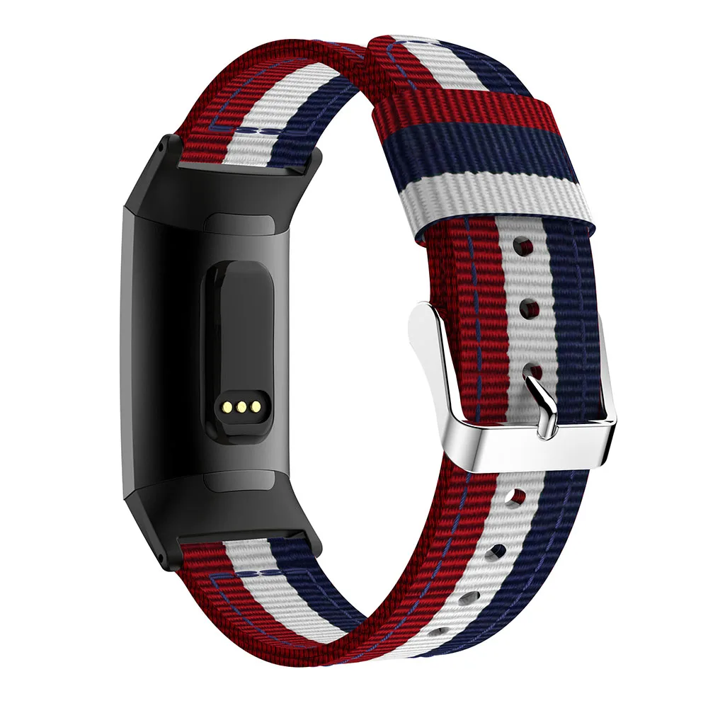Цветной нейлоновый ремешок для фитнес браслета Fitbit Charge 3 сменный смарт часов