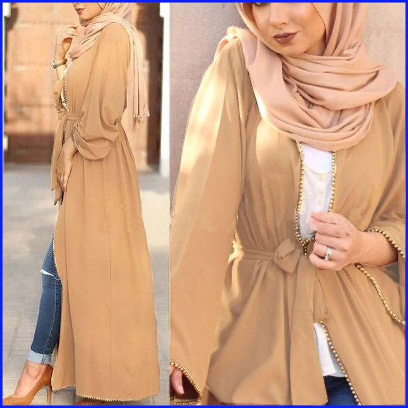 2018 модная мусульманская абайя для взрослых Арабская мода Турция Ближний Восток