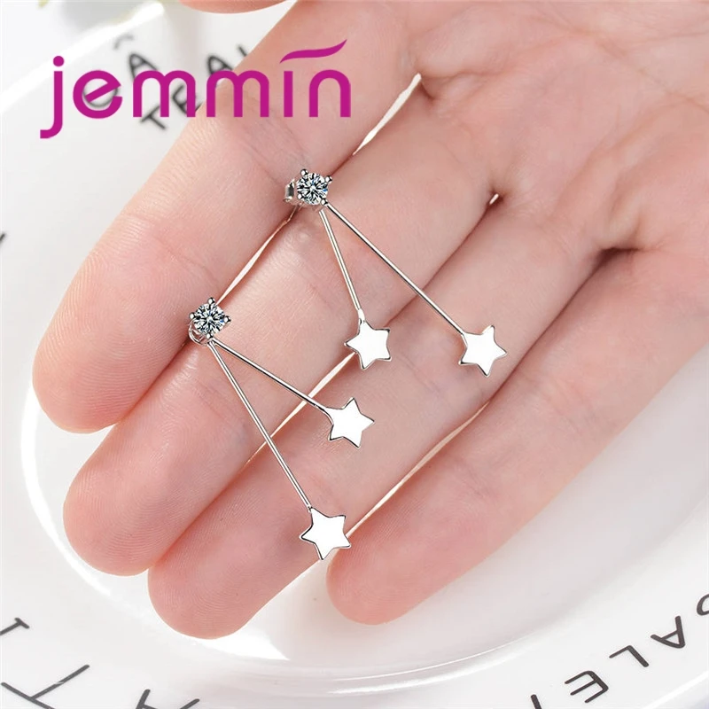 New Elegant Rhinestone Crystal Star Pendant Long Pendientes Mujer For Women Girl Cute Style Fashion Accessories | Украшения и