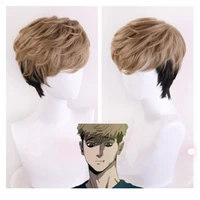 killing stalking cosplay two tone costume wig short synthetic hair sangwoo short linen black ombre cosplay wig wig cap